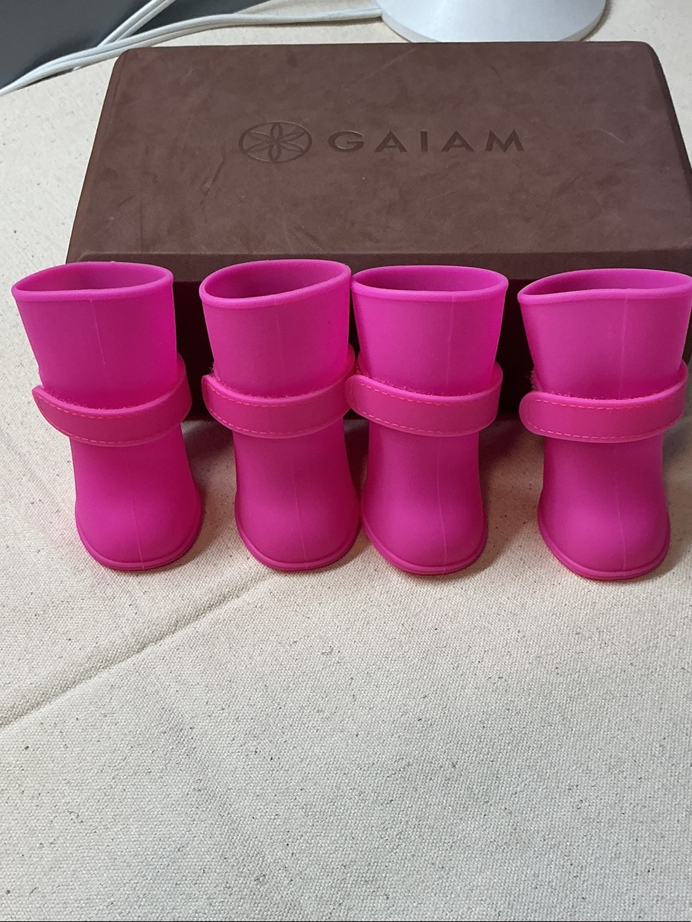 Pet Waterproof Pink Dog Boots with Secure Strap